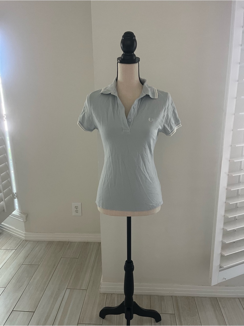 Fred Perry baby blue polo shirt